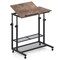 Adjustable Standing Desk with Tilt Top Rolling Laptop Table and Shelves for Home Office Use